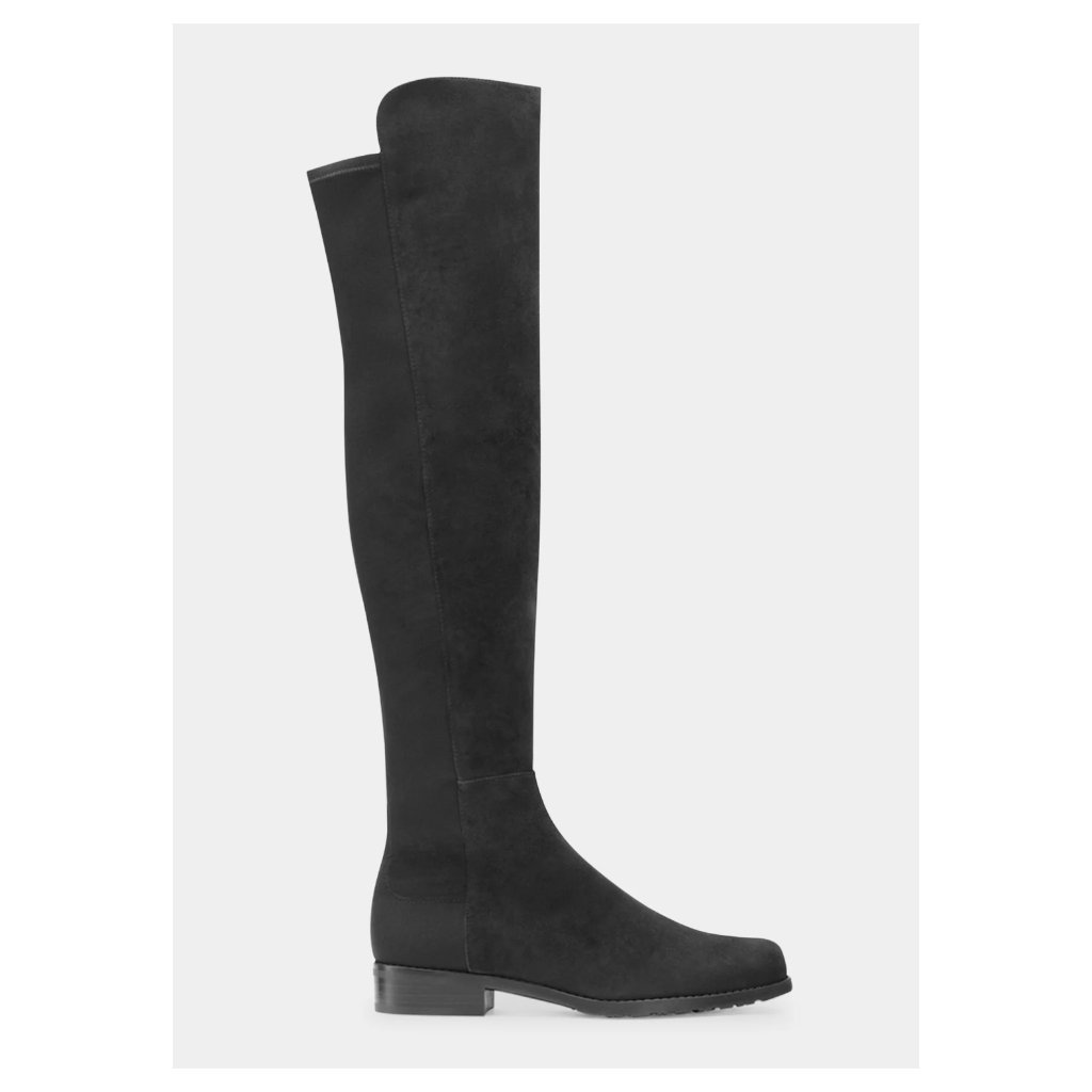 $850 Stuart Weitzman Reserve Boot Over The Knee Suede Boot Charcoal 4 (Pa3)